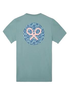 T-Shirt Silbon Rauten Türkis für Männer