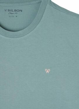 T-Shirt Silbon Rauten Türkis für Männer