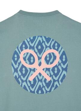 T-Shirt Silbon Rauten Türkis für Männer