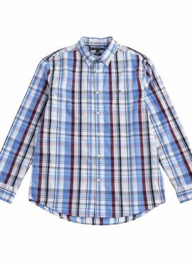 Hemd Tommy Hilfiger Flex Poplin blau und granatrot für Herren