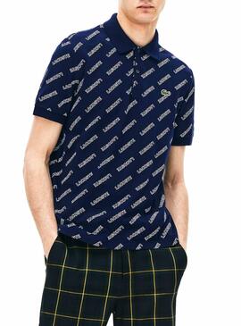 Polo Lacoste Live Print Marine Für Herren