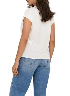 T-shirt Only Free Life beige für Damen