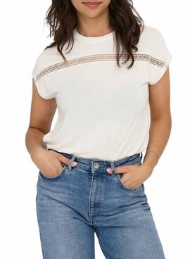 T-shirt Only Free Life beige für Damen