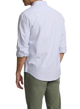 Hemd Silbon Oxford in Blau und Weiß für Männer.