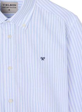 Hemd Silbon Oxford in Blau und Weiß für Männer.
