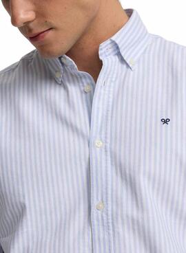 Hemd Silbon Oxford in Blau und Weiß für Männer.