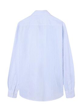 Hemd Silbon Oxford in Blau und Weiß für Männer.