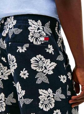 Bermudas Tommy Jeans Slub mit Blumenmuster für Männer