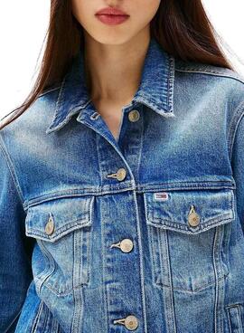 Jeansjacke Tommy Jeans Trucker  in Blau für Frauen