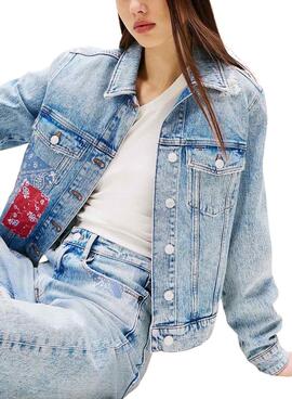 Jacke denim Tommy Jeans Classic Trucker Blue  für Damen
