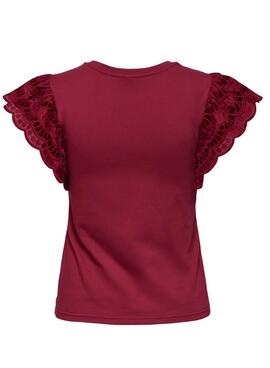 T-Shirt Only Macy burgunderrot für Damen