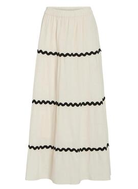 Rock Vila Manda beige für Frauen