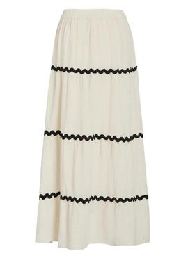 Rock Vila Manda beige für Frauen