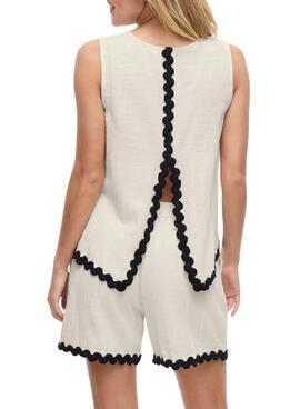 Top Vila Manda beige für Frauen.