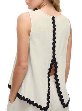 Top Vila Manda beige für Frauen.