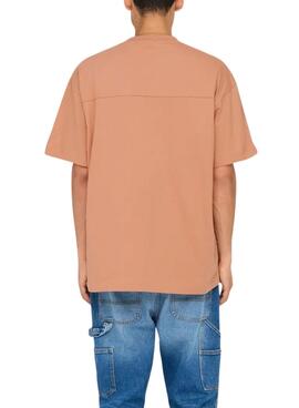 T-shirt Only and Sons King Loose in orange für Männer.