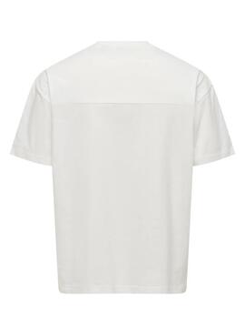 T-Shirt Only and Sons King Loose in Weiß für Männer