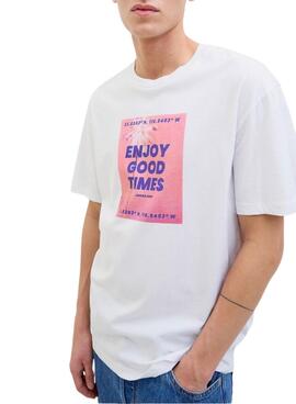 T-Shirt Jack and Jones Porto Weiß für Männer