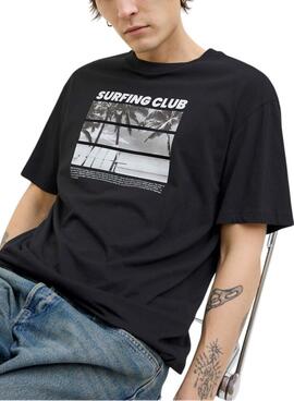 T-Shirt Jack and Jones Porto schwarz für Männer