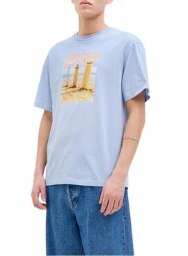 T-Shirt Jack and Jones Porto blau für Männer.