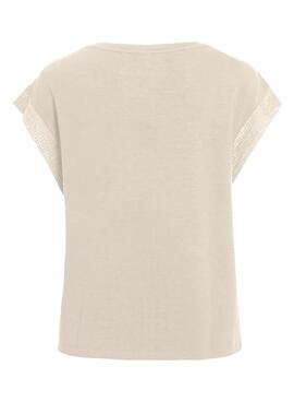T-Shirt Vila Vibilea beige für Frauen.