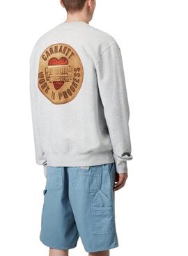 Herren Carhartt Knopf Sweatshirt in Grau