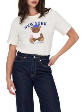 T-shirt Only Pink New York für Damen.