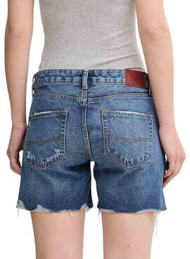 Bermudas Pepe Jeans in dunklem, verwaschenem Denim für Damen