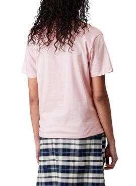 T-shirt Carhartt Script rosa für Damen