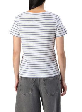 T-Shirt Pepe Jeans Elba Streifen blau für Damen