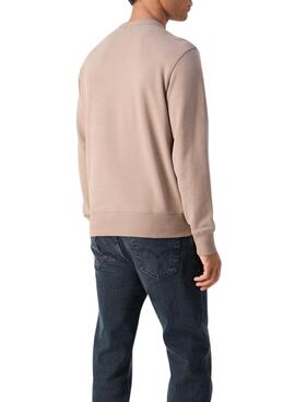 Hoodie Calvin Klein Label braun für Herren