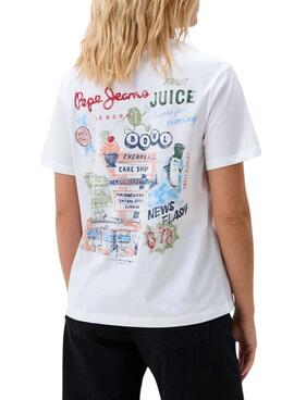 T-Shirt Pepe Jeans Raven weiß für Frauen.