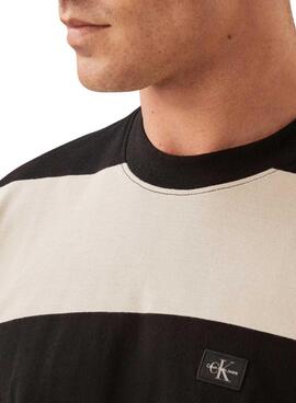 T-shirt Calvin Klein Label Streifen für Herren
