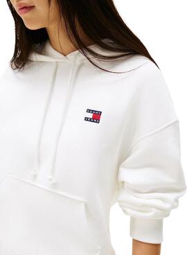 Tommy Jeans Badge Sweatshirt in Weiß für Damen