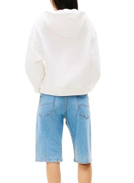 Tommy Jeans Badge Sweatshirt in Weiß für Damen