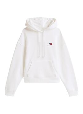 Tommy Jeans Badge Sweatshirt in Weiß für Damen