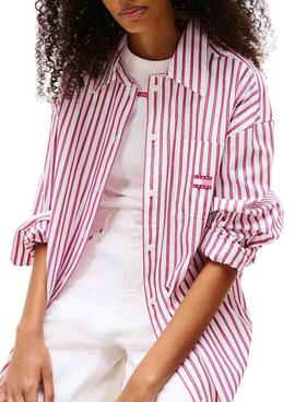 Kleid Tommy Jeans Oversized in Rosa für Damen