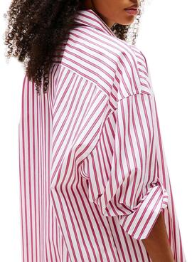 Kleid Tommy Jeans Oversized in Rosa für Damen