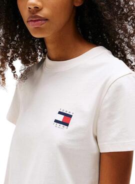 T-Shirt Tommy Jeans Flag weiß für Damen