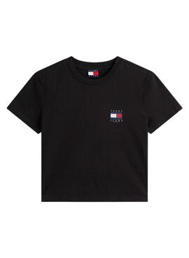 T-Shirt Tommy Jeans Flag Schwarz für Damen