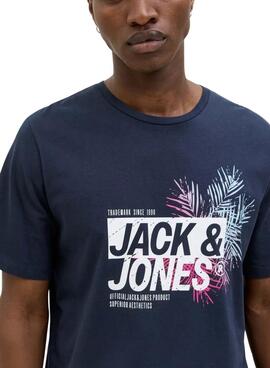 T-Shirt Jack and Jones Jaxon Navy für Männer.