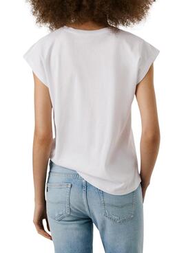 T-Shirt Pepe Jeans Aza in Weiß für Frauen.