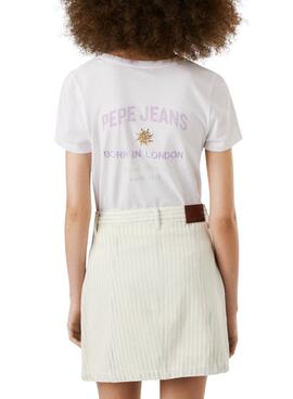 T-Shirt Pepe Jeans Amanda weiß für Frauen.
