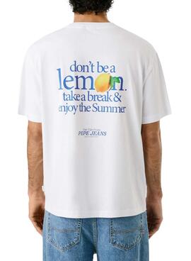 T-shirt Pepe Jeans Tadeo Herren in Weiß.