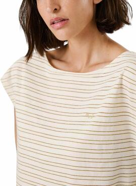 T-shirt Pepe Jeans Alex beige für Frauen.
