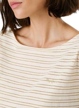T-shirt Pepe Jeans Alex beige für Frauen.