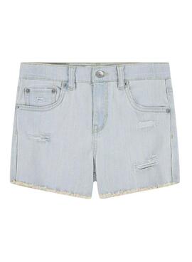  Shorts Levis aus hellem Regenbogen-Denim für Mädchen.