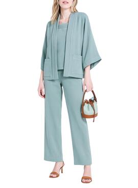 Jacke Naf Naf Kimono  Grüne für Damen.
