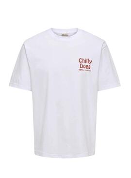 T-shirt Only and Sons Tristan Chilly Dogs weiß für Herren