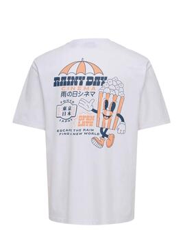 T-shirt Only and Sons Tristan Regentag Weiß für Herren